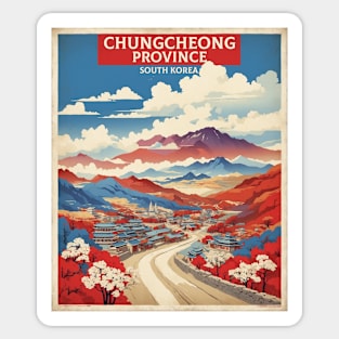 South Chungcheong South Korea Travel Tourism Retro Vintage Sticker